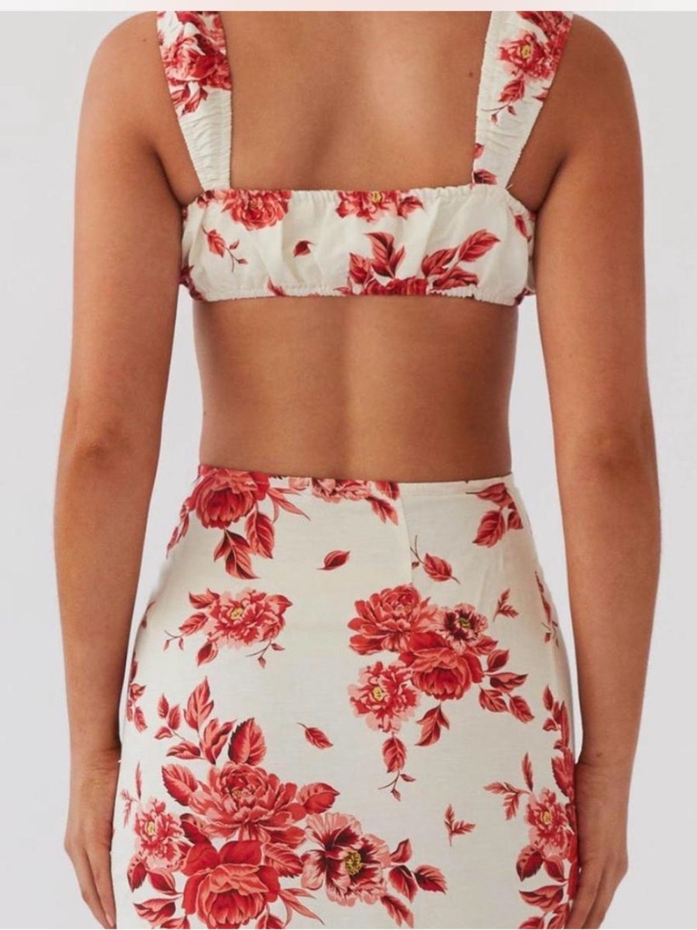 Peppermayo Valencia Villa Set Bralette Top (4) & Maxi Skirt (6) in Rosa Floria - Picture 4 of 12